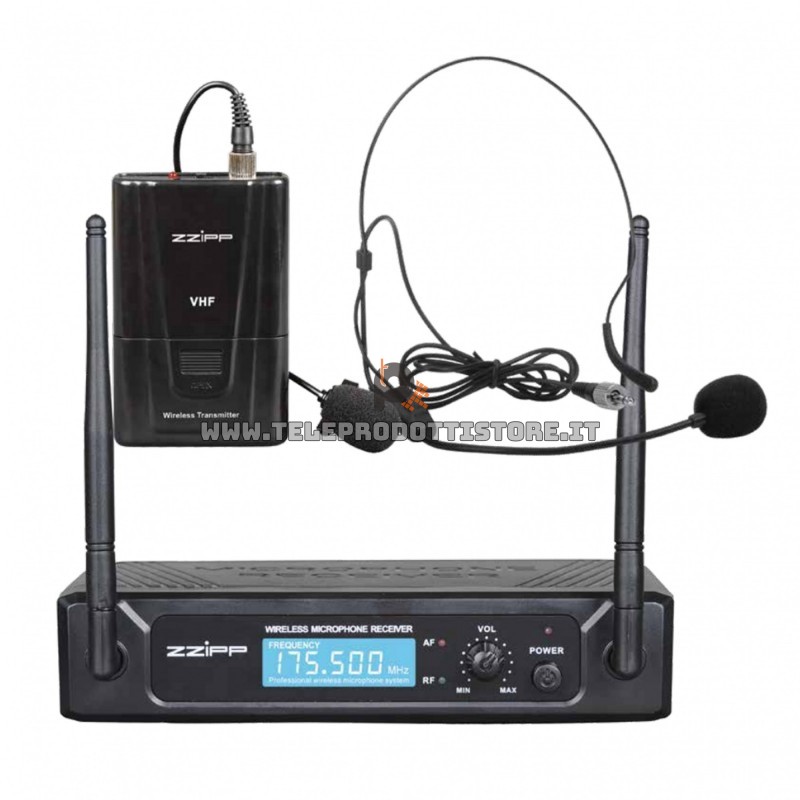 TXZZ211 Zzipp set radiomicrofono wireless ad archetto vhf175,50 mhz