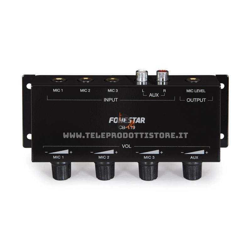 Fonestar CB-119 Mini mixer 4 canali 3 microfoni 1 aux CB119
