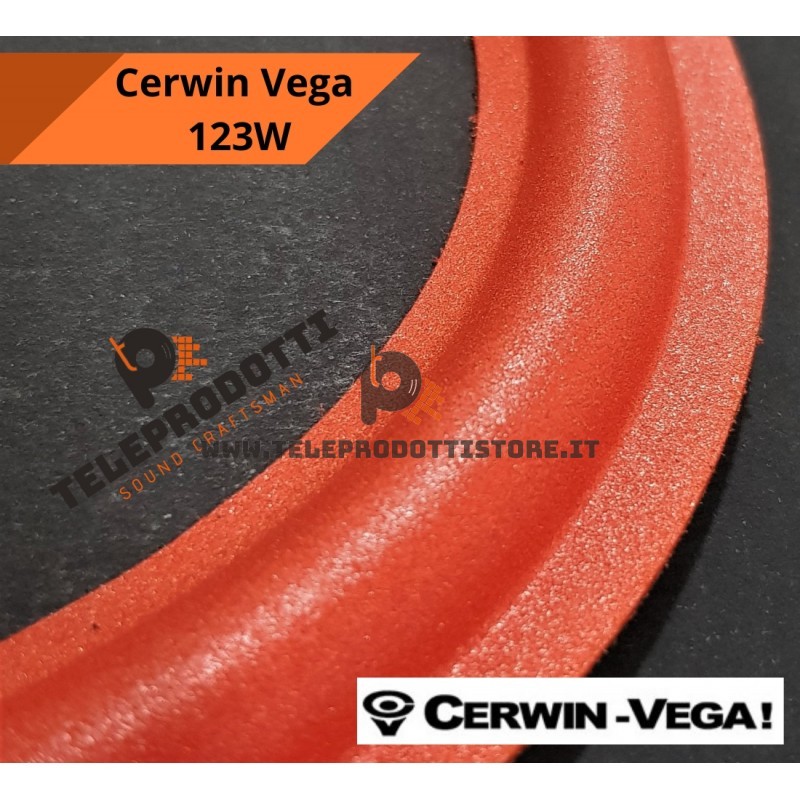 CERWIN VEGA 123W Sospensione di ricambio per woofer 12" in foam rosso bordo a 123 W