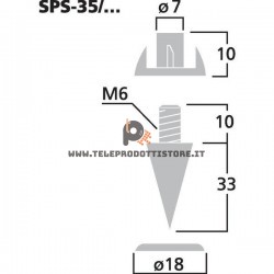 SPS-35/SC Kit 4 spike punte cromati regolabili per diffusori box cassa hiend monacor piedi